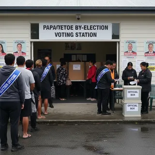 Papatoetoe residents voting in a by-election, with a focus on the democratic process and community participation.