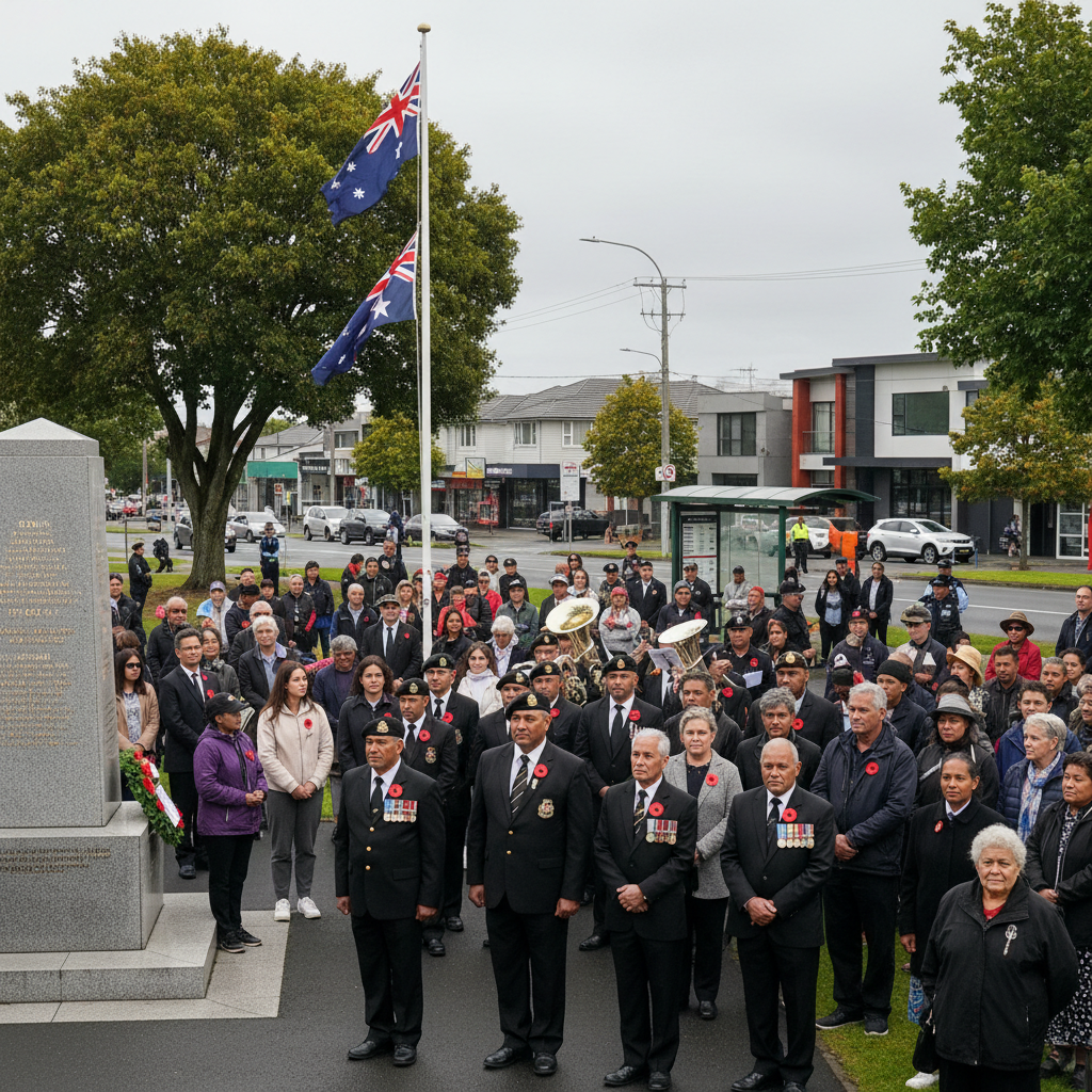 Aucklanders gather for Anzac Day services with parades and commemorations across the region.