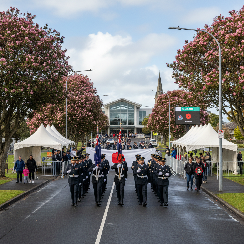 Aucklanders gather for Anzac Day services in Papatoetoe and Otara.