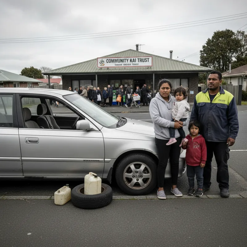Auckland families struggling with fuel costs cannot reach food banks for aid.