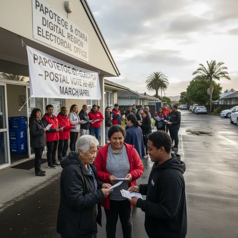 Papatoetoe local board election ballots are shown, with some marked as irregular, leading to a court-ordered re-run.