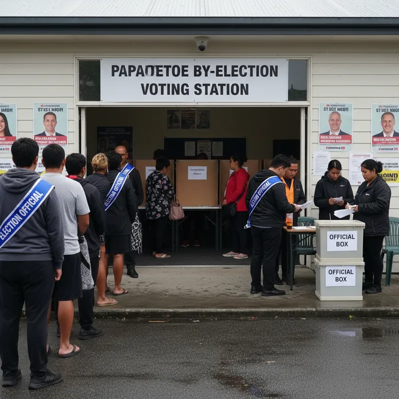 Papatoetoe residents voting in a by-election, with a focus on the democratic process and community participation.