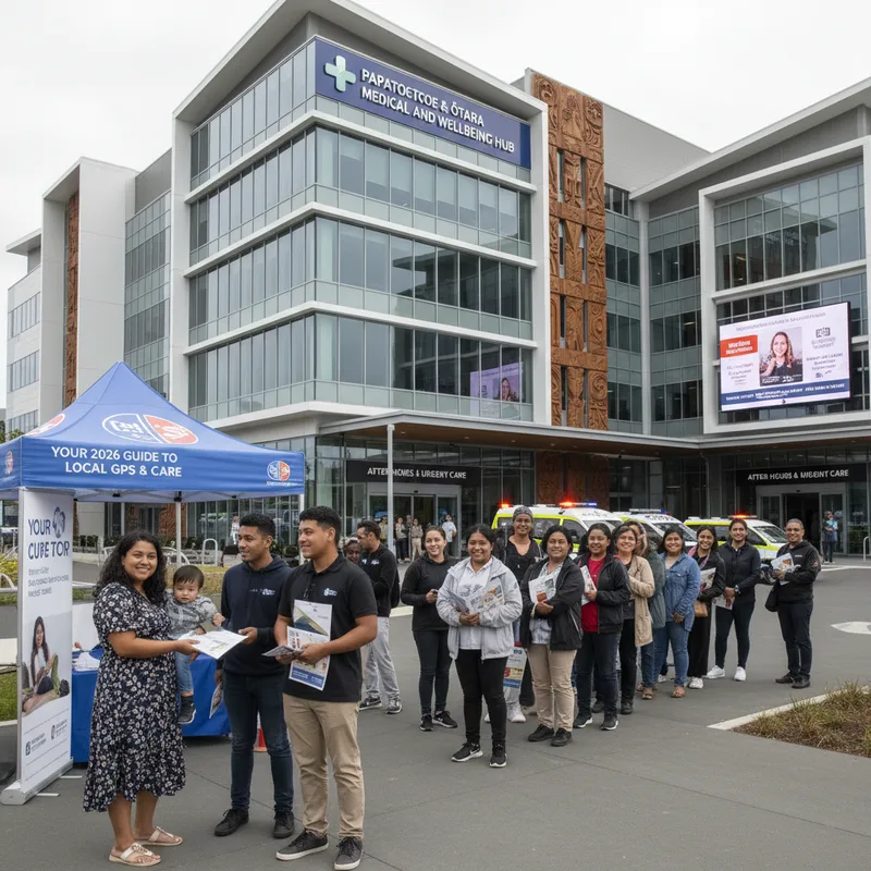 Medical clinic exterior with clear signage for a doctor and medical center in Papatoetoe and Otara.